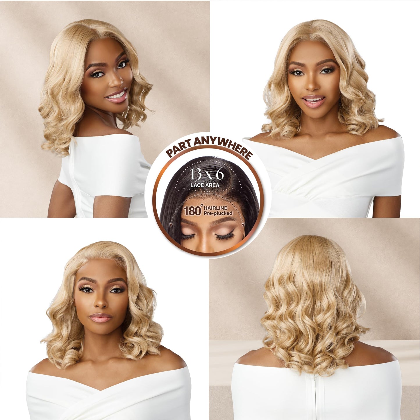 Sensationnel Bare lace 13x6 wigs - unit 11 lacefrontal glueless synthetic 180 degree preplucked hairline (CINNAMONCOPPER)