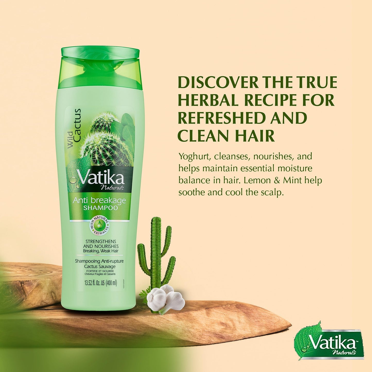 Vatika Naturals Daily Shampoo for Women - Nourish and Rejuvenate Your Natural Hair - Wild Cactus Strengthening & Moisturizing Ha