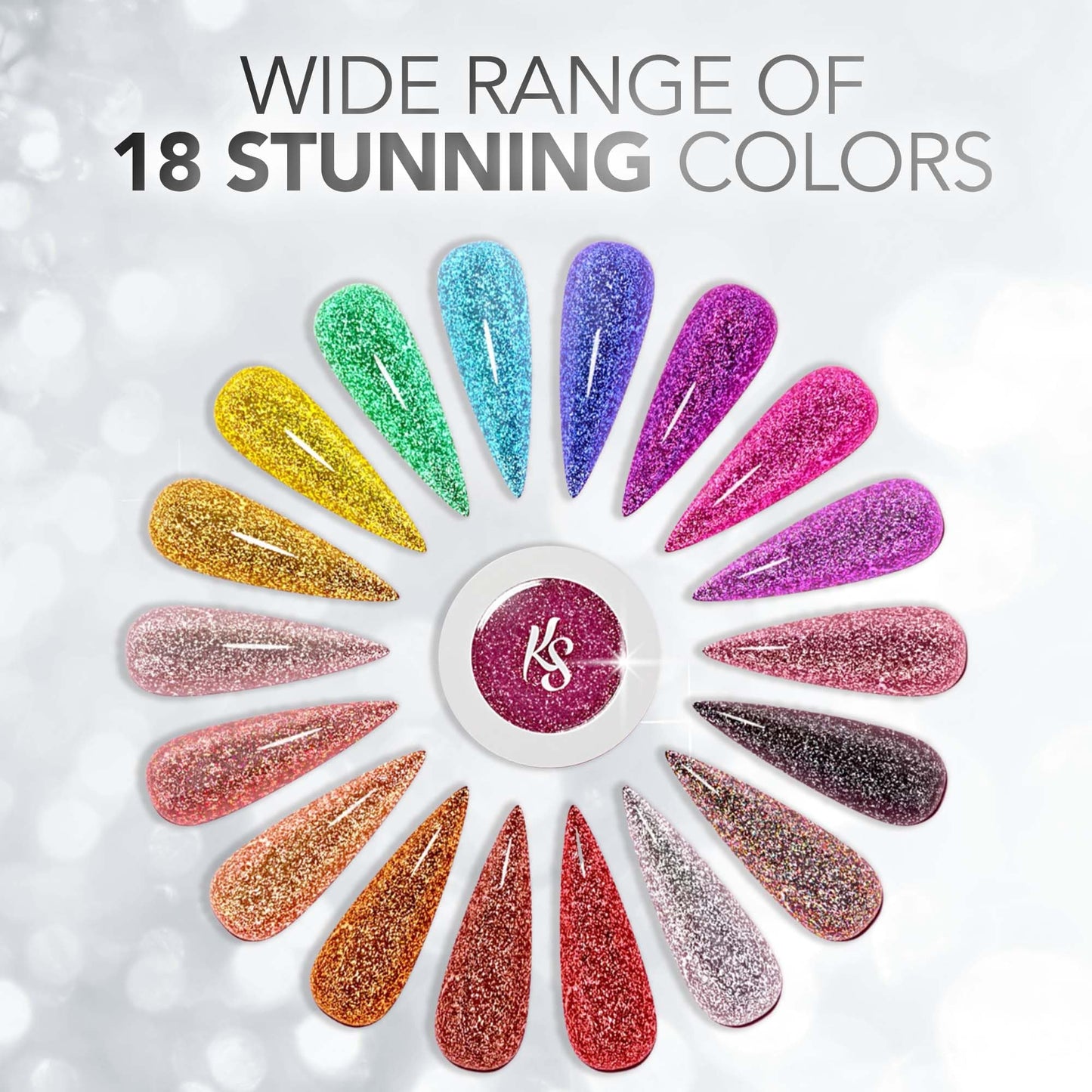 Kiara Sky Diamond FX Acrylic - Reflective Glitter Acrylic Powder For Nails - Queen B (AFX02)
