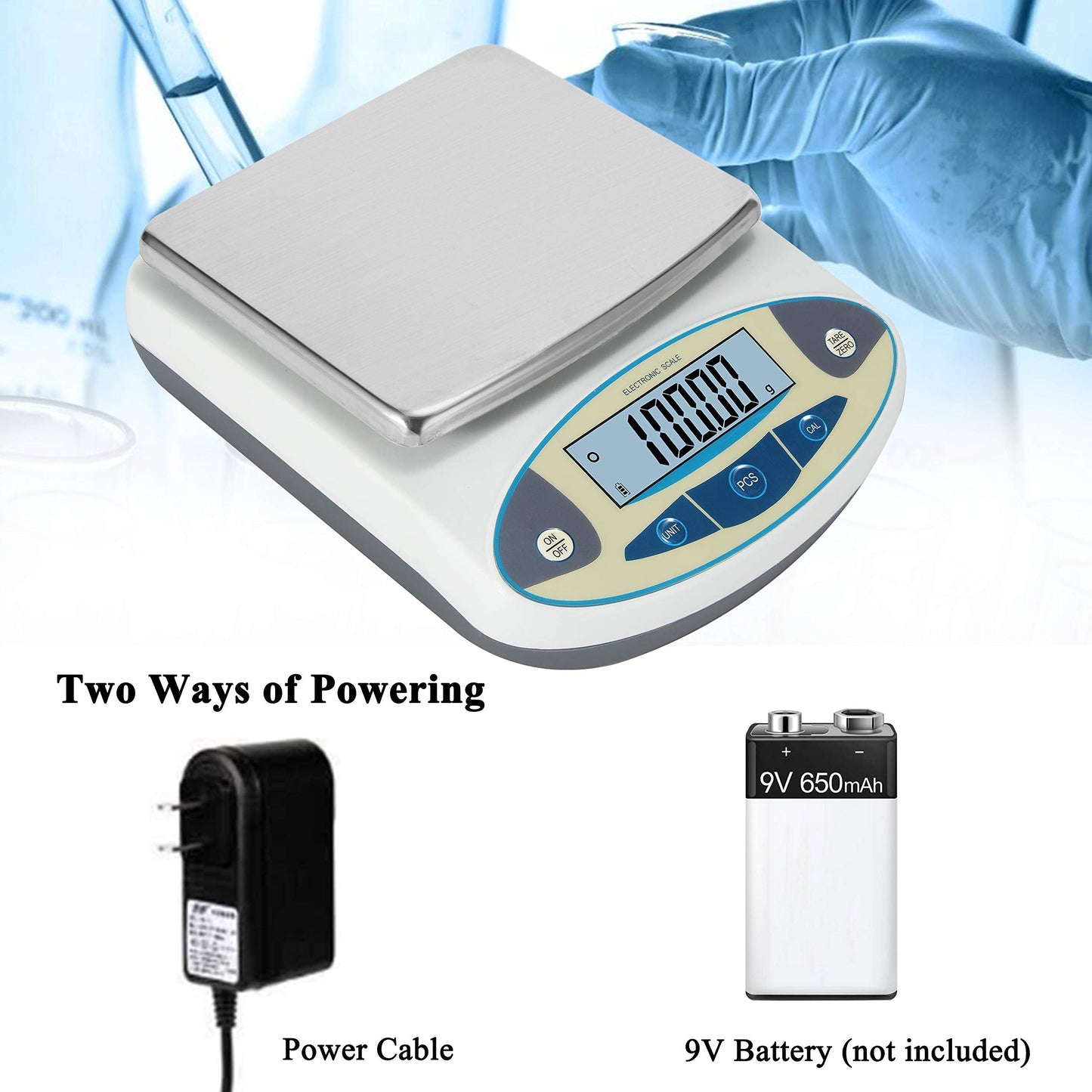 Bonvoisin Lab Scale 5000gx0.01g High Precision Electronic Analytical Balance 0.01g Accuracy Laboratory Precision Digital Scientific Scale (5000g)