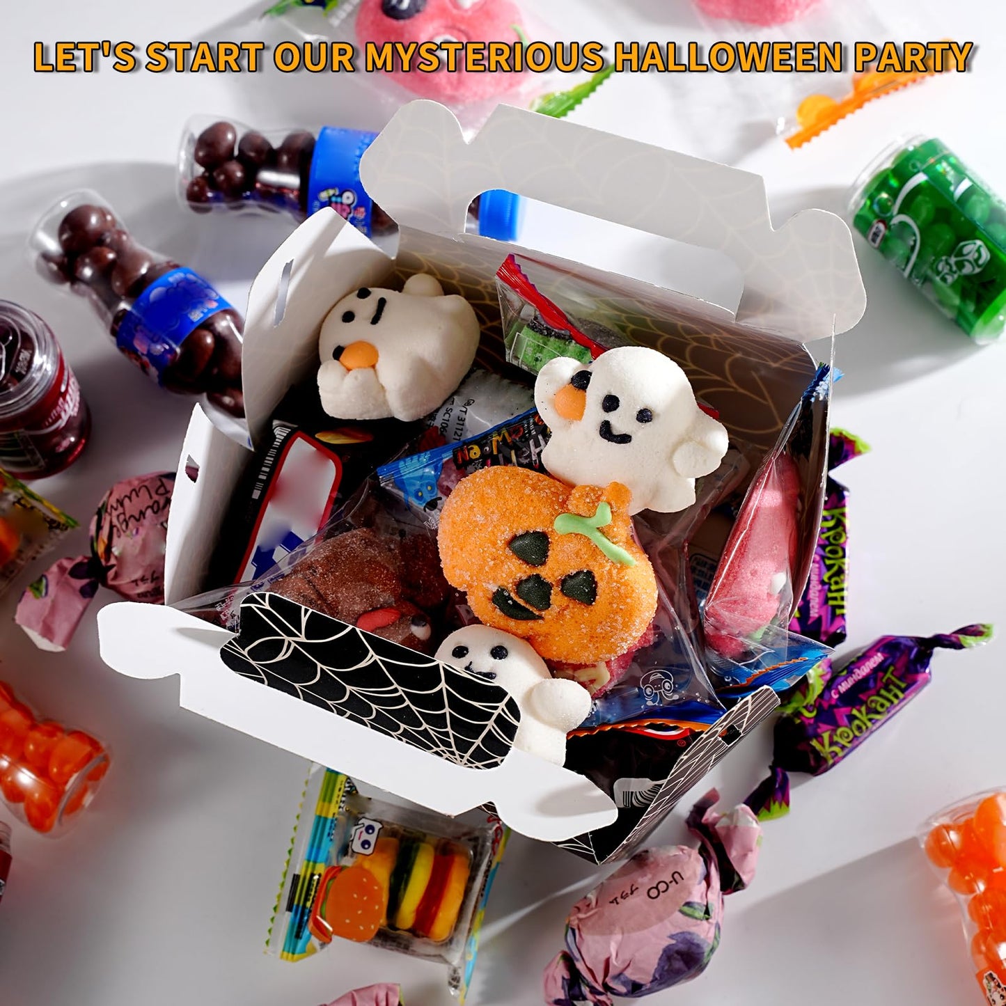 NIPURA Halloween Party Candy treat Gift Boxes, Party Decorations for Kids and Children Creative Packaging Boxes, goodie box suitable for Halloween, Pumpkin Theme Candy Box (Spider style candy box - 12 pcs.)