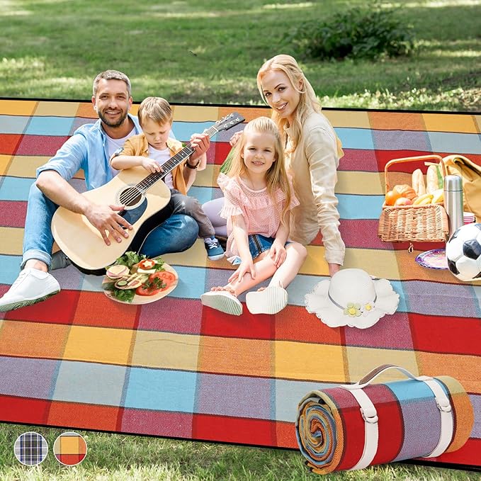 G GOOD GAIN Picnic Blanket-Waterproof Picnic Blankets | Portable Camping Blanket | 3-Layer Beach Blanket Sand Free | Picni...