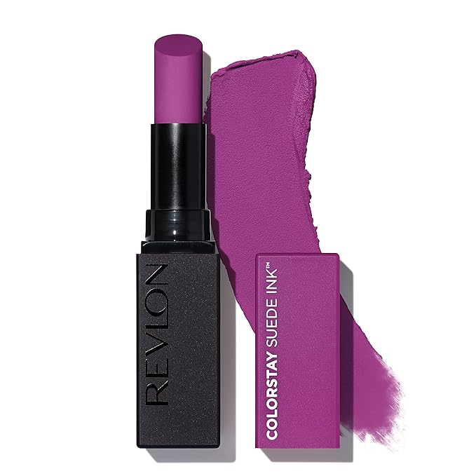 Revlon Lipstick, ColorStay Suede Ink, Built-in Primer, Stocking Stuffer for Women, Waterproof, Smudge-proof, Matte Color, 013 Stir The Pot, 0.09 oz