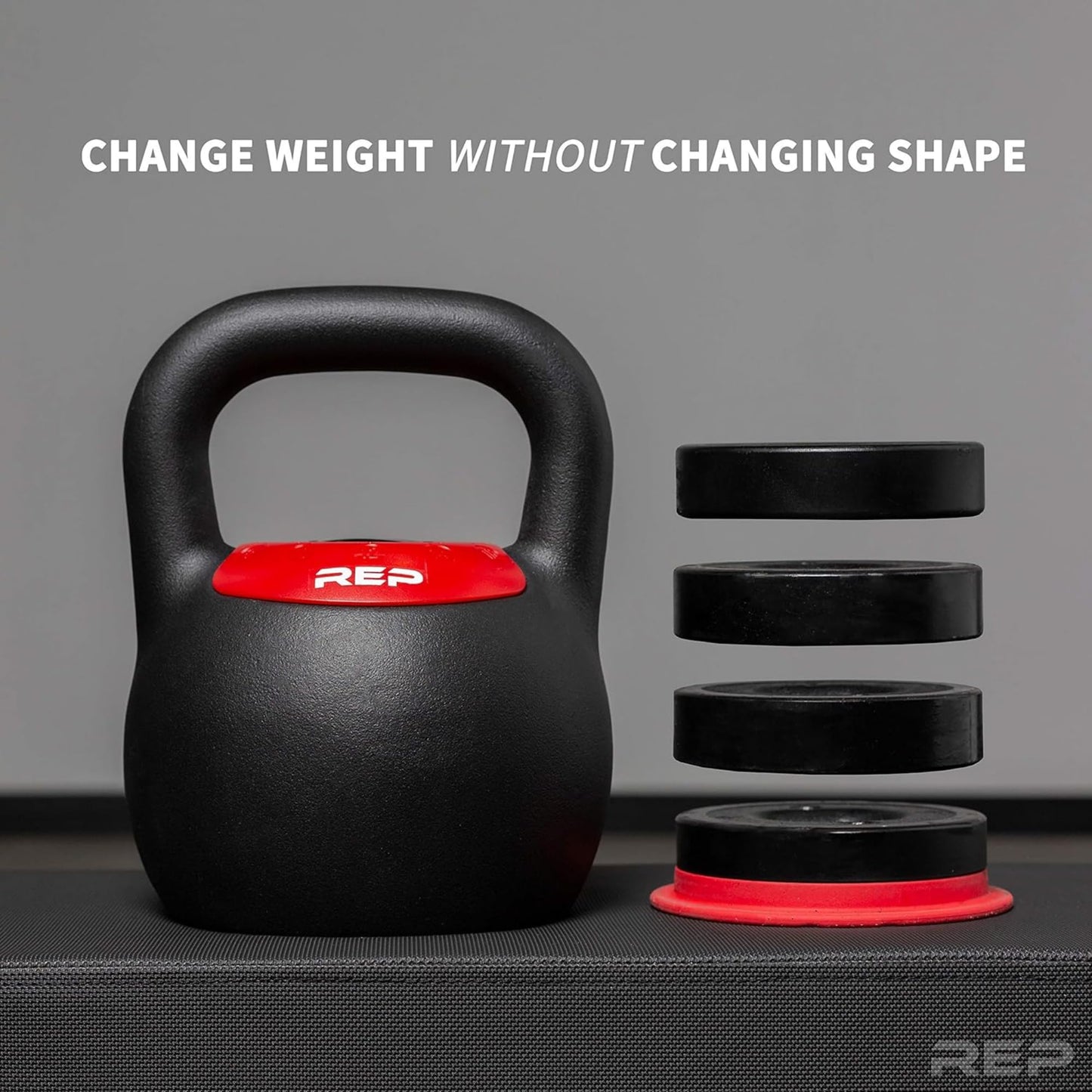 Rep Fitness Adjustable Kettlebell | 24 kg | Weight Set for Home Gym | Strength Training Equipment for Men & Women | Compact Steel Bell with Ergonomic Handle