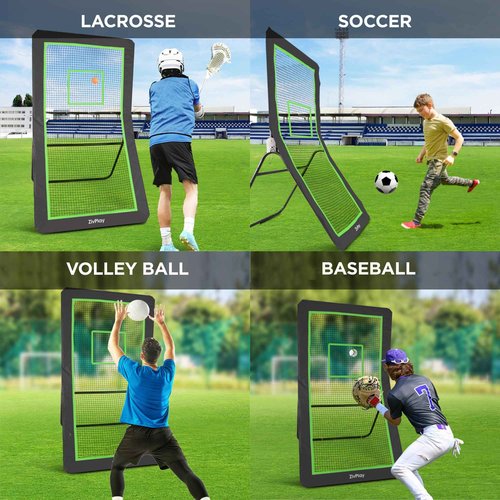 ZivPlay Lacrosse Rebounder for Backyard Lacrosse Bounce Back Net Volleyball Rebounder Net for Lax and Volleyball Practice Five Rebound Angles Includes Ball 7x4 ft