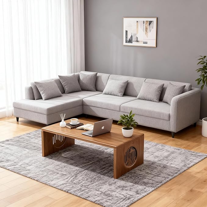 Ekjkldo Folding Coffee Table, Foldable Japanese Floor Table No Assembly, Low Coffee Table for Sitting On The Floor, Small Coffee Tables for Living Room Meditation Tea Room Tatami Dining 39.4 Inch