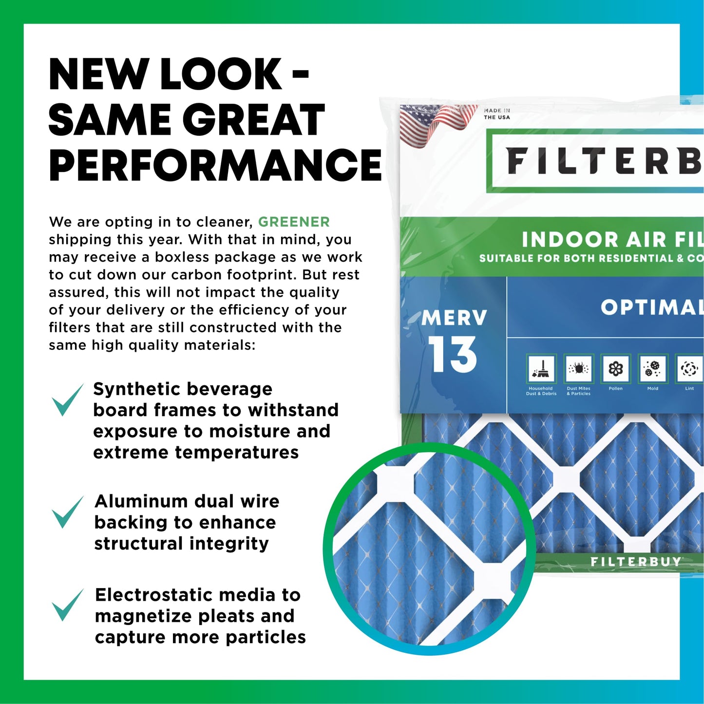 Filterbuy 15x19x1 Air Filter MERV 13 Optimal Smoke & Allergy Defense (6-Pack), Electrostatic Pleated HVAC AC Furnace Filters Replacement, Made in USA (Actual Size: 15.00 x 19.00 x 0.75)