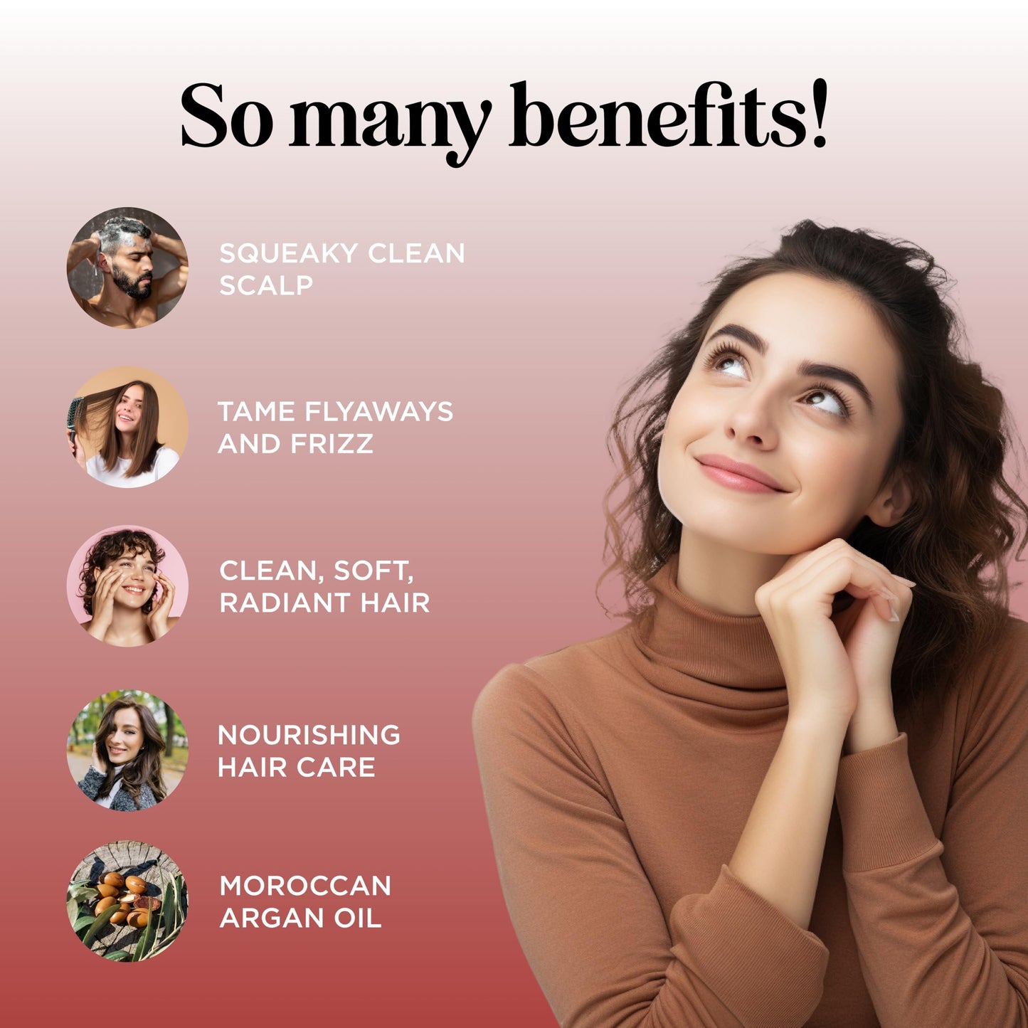 Argan Oil Shampoo and Conditioner for Dry Hair - Paraben and Sulfate Free Shampoo and Conditioner Set for Dry Hair Frizz Curl Ca