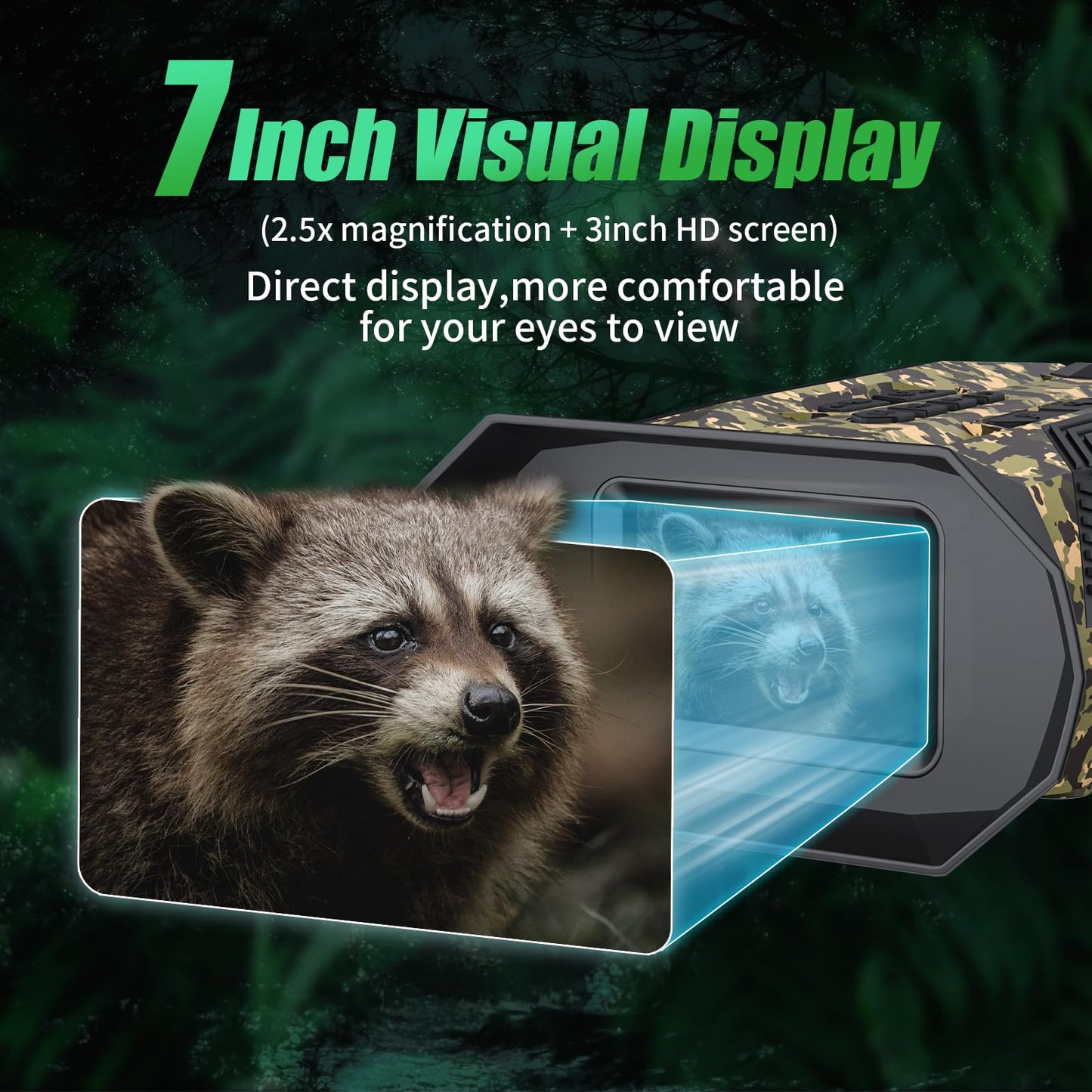 Night Vision Goggles, 4K Full-Color Night Vision Binoculars for Adults,Large-Capacity Rechargeable Battery with 32GB TF Card, 20X Digital Zoom & 3'' Large Screen，Suitable for Camping & Fishing