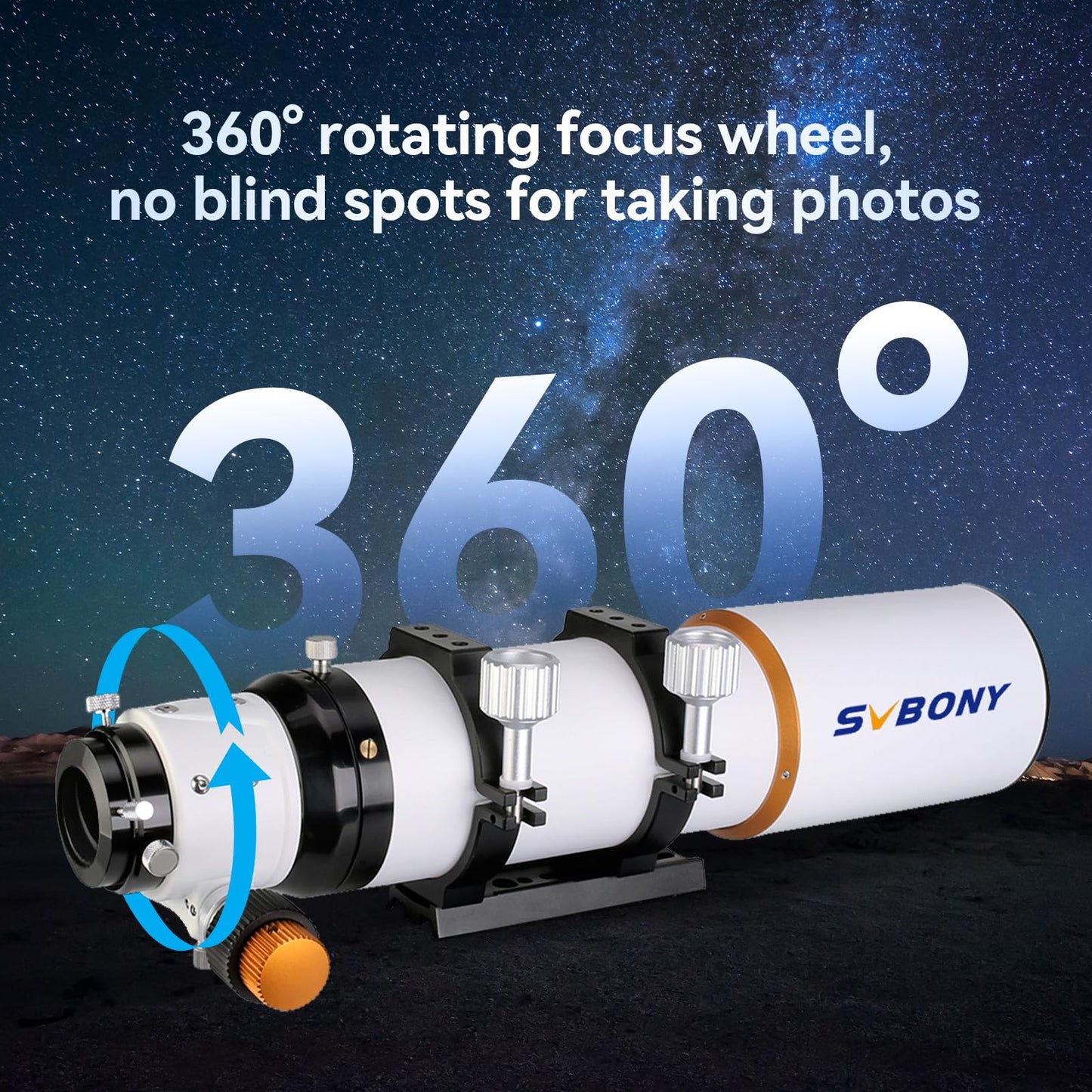 SVBONY SV503 Refractor Telescope, 80mm F7 Extra Low Dispersion Achromatic Refractor OTA, Dual-Speed Focuser, Telescope for Adults, for Astronomical Observation and Photography