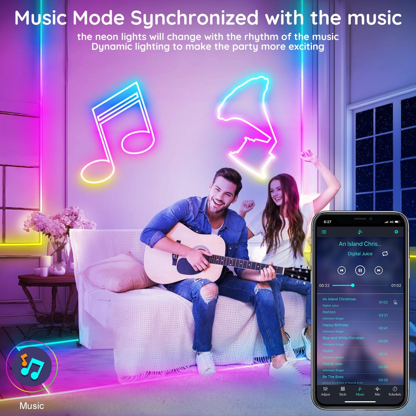 150Ft Led Rope Lights, Flexible Neon Lights Control with App/Remote, Multiple Modes, IP65 Outdoor RGB Waterproof, Music Sync Gaming Light Strip for Bedroom Decor