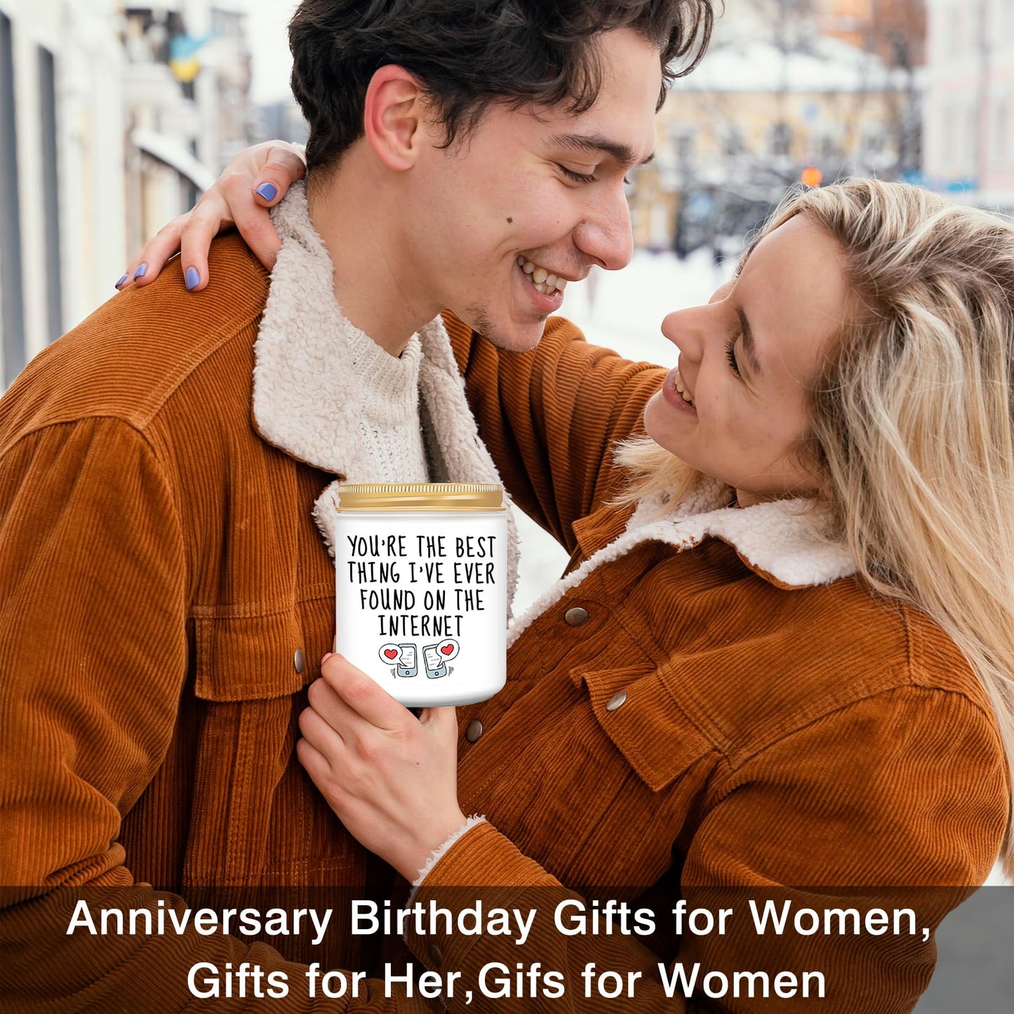 Homsolver Anniversary Birthday Wedding Gifts for Him Her, Funny Romantic Birthday Gifts for Women, Men, Boyfriend, Girlfriend, Wife, Best Friends, Funny Lavender Candle