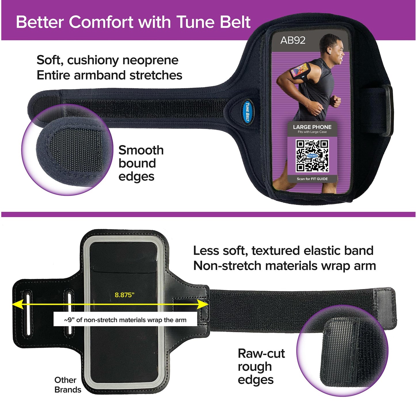 Tune Belt Ab92Ex3 Running Armband For Iphone 16/15/14/13 Pro Max, Plus, Galaxy Ultra/Plus/Note - Fits Large Phone With Large Cas