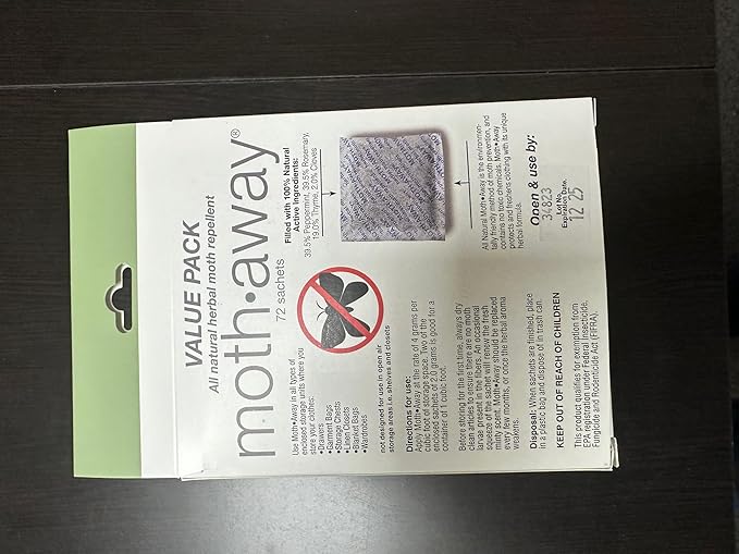 Richards Homewares Moth Away Sachets – 72-Pack Value Bundle, Natural Herbal Moth Repellent, Non-Toxic & Chemical-Free, Fresh Scent for Closets, Drawers & Storage – Made in USA