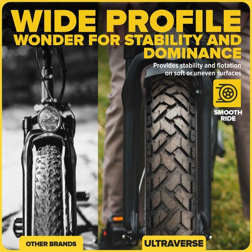 ULTRAVERSE 26x4 E-Bike Fat Tire - Robust, High-Performance 26inch Fat Tyre for MTB and Ebikes, Durable All-Terrain Directional Tread, Superior Density for Street & Trail Adventures-1 Unit