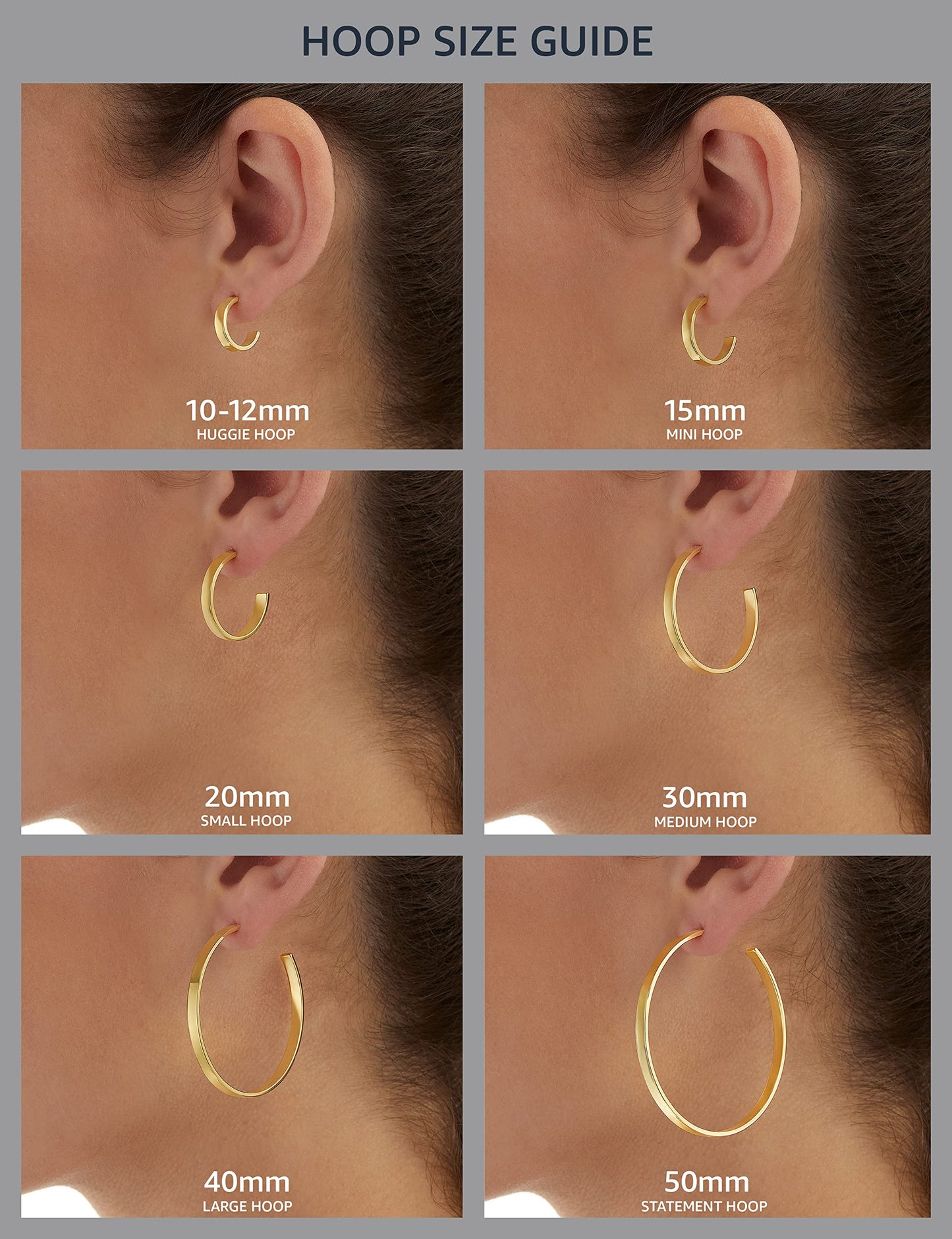 Amazon Essentials Stainless Steel Flattened Hoop Earrings (45mm) (previously Amazon Collection)