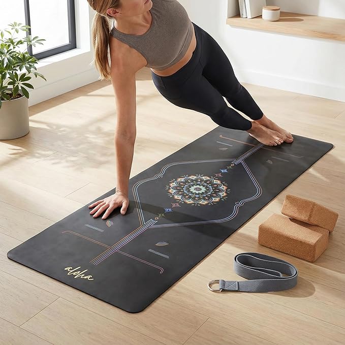 Aloha Bliss Premium Yoga Mat – 72” x 27 - Thick, Non-Slip & Durable | Sweat-Resistant, Lightweight & Portable | Perfect for Yoga, Pilates, Home Workouts, Gym & Studio Practice - Eco-Friendly