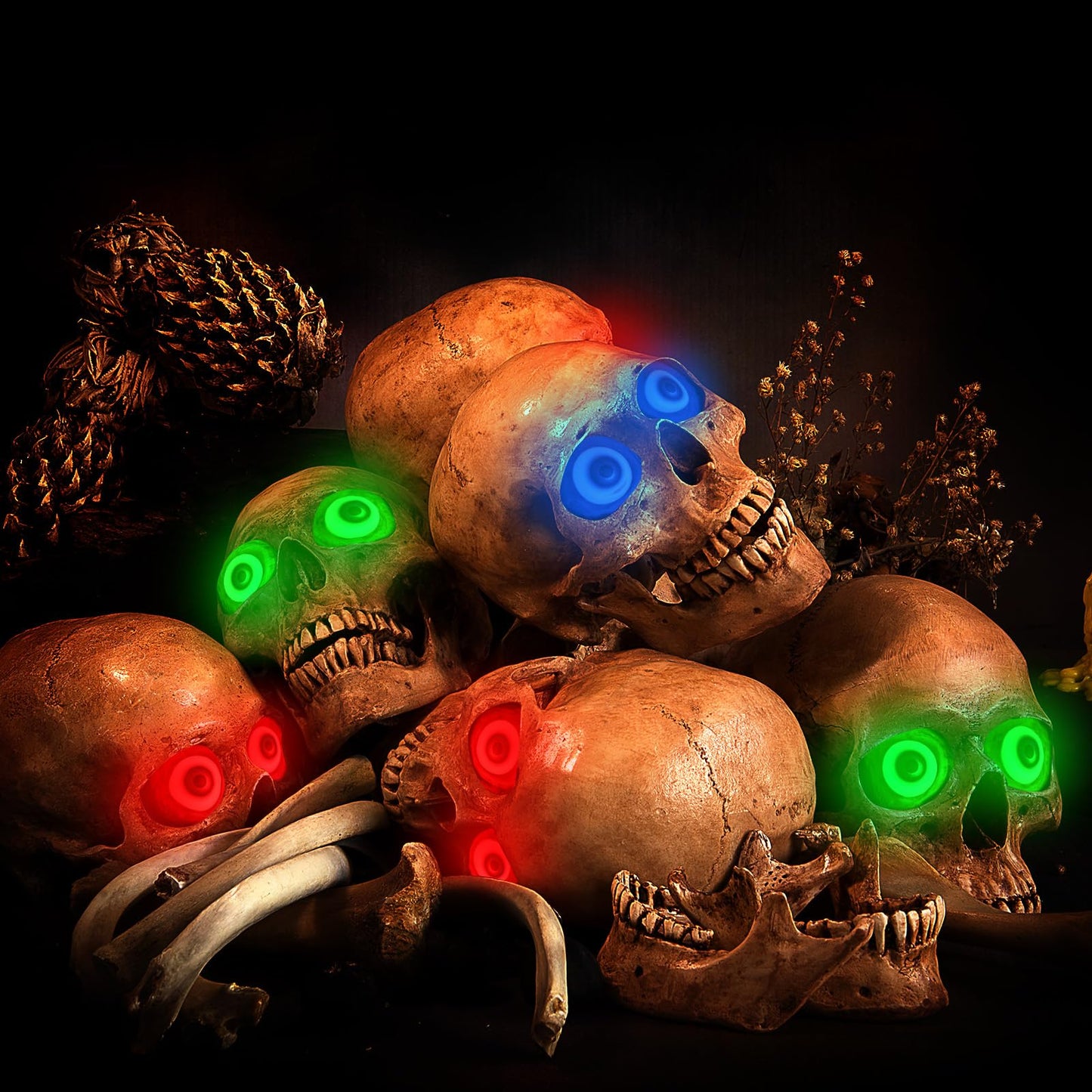 Lenwen 8 Pack Halloween LED Glowing Eyes with Effect Controller and Plastic Eyeballs, Battery Not Included