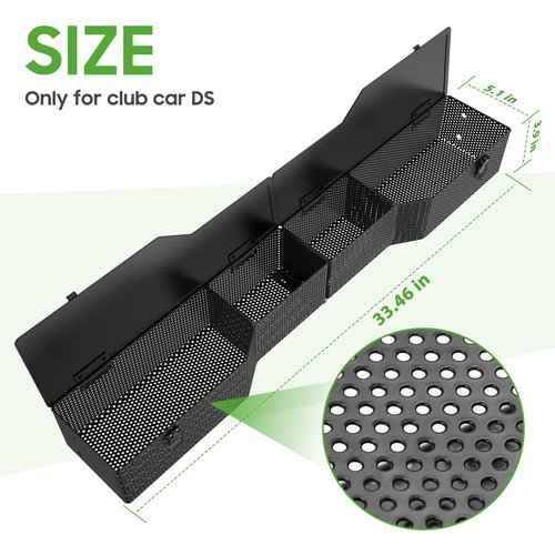 10L0L Golf Cart Front Inner Storage Utility Basket – Dash Storage Tray for Club Car DS & Precedent (2000-Up), Durable Steel with Anti-Rust Coating, Easy Installation