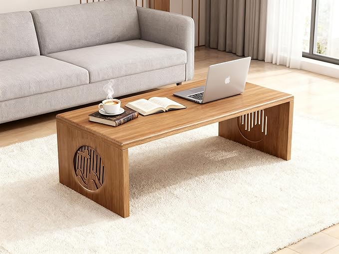 Ekjkldo Japanese Folding Coffee Table, Low Coffee Table for Sitting on The Floor, Japanese Floor Table No Assembly Small Coffee Tables for Living Room Tatami Tea Room Dining Bedroom 31.5 Inch