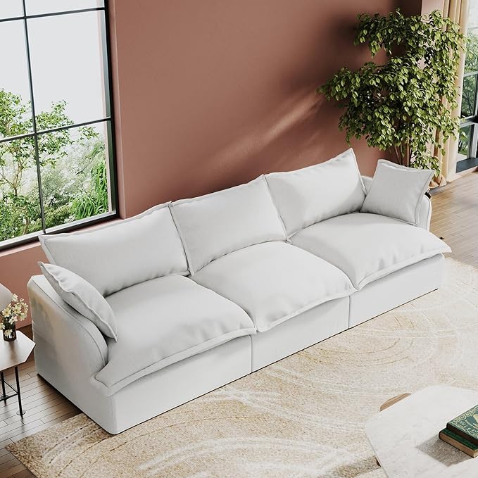 Intuition Decor Cloud Modular Sectional Sofa,Down Filled Sectional Sofa Comfort Comfy Sofa Couch with Cushion Covers Removable Extra Deep Seats,Couch for Living Room Apartment Office