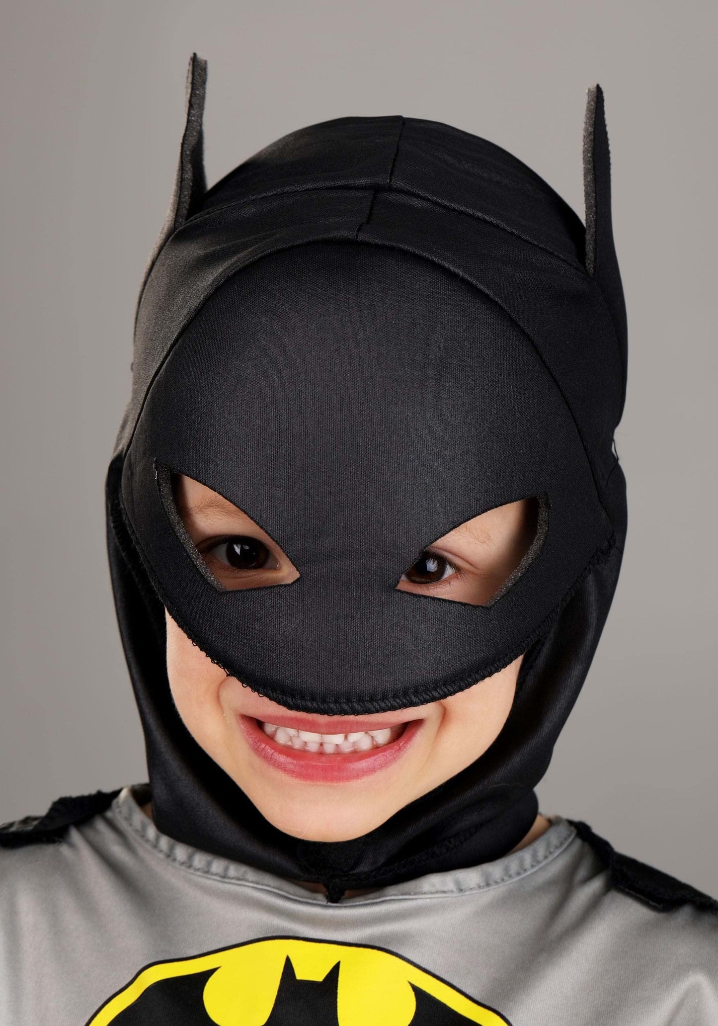 Toddler Classic Batman Costume, Black Superhero Suit, Cape, Mask & Foam Muscles for Movie Hero Cosplay Dress-Up 2T