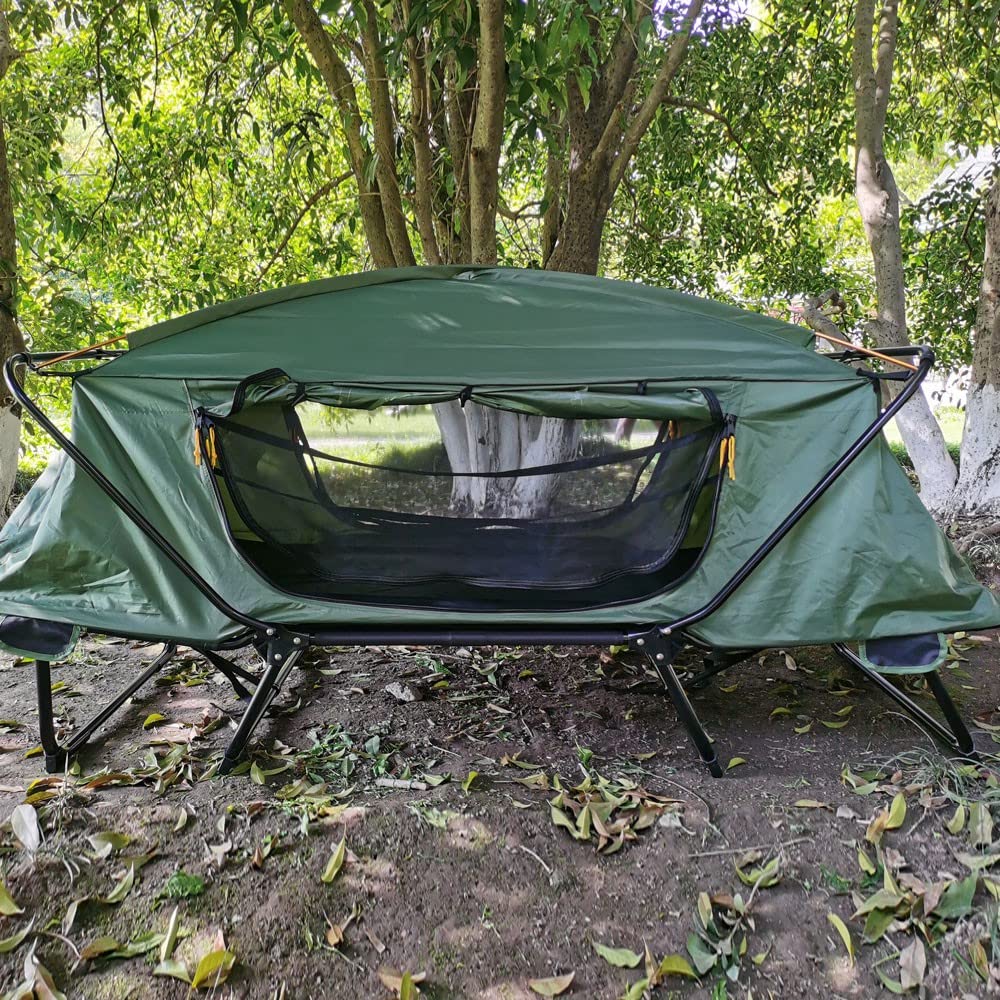 Tent Cot Folding Off The Ground Waterproof Camping Sleeping Bed with Rain Cover