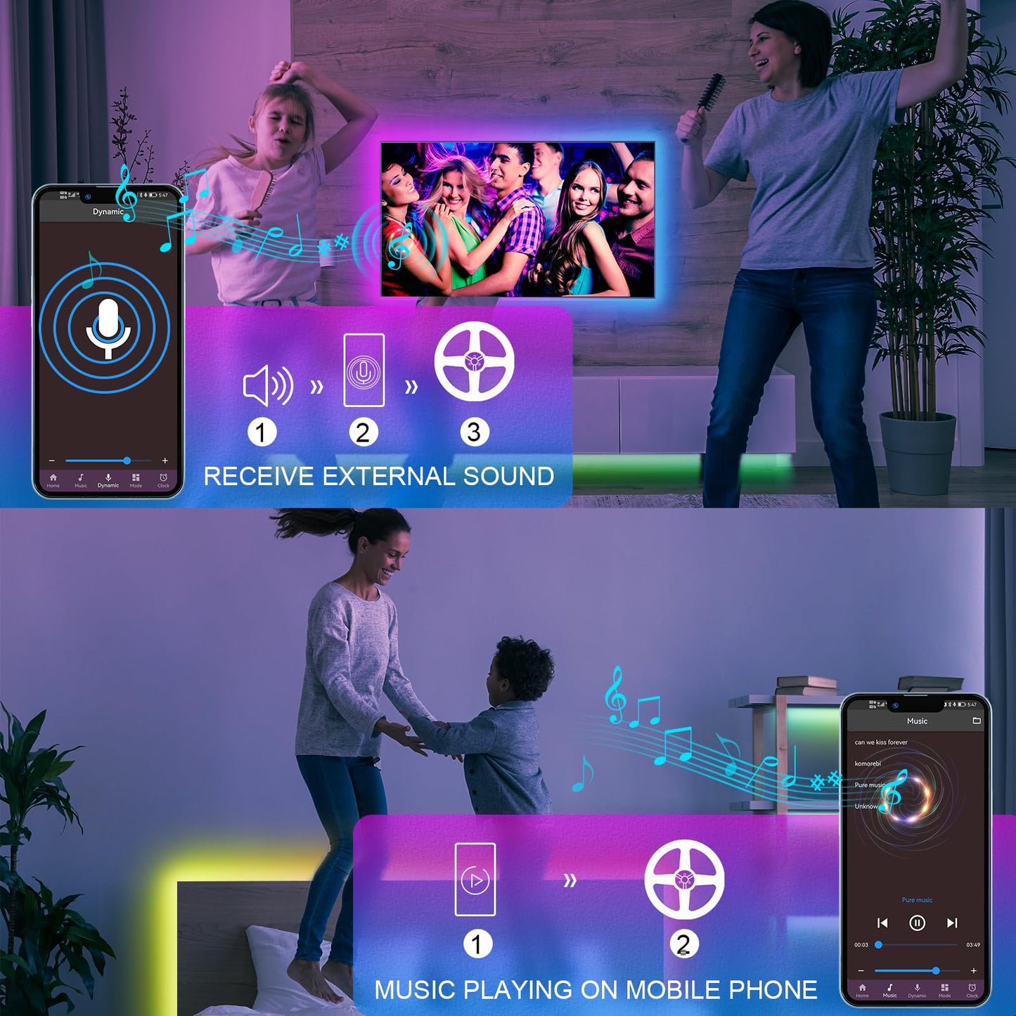 400ft Outdoor Led Strip Lights Waterproof, Trimmable Led Strip Lights Music Sync, RGB IP65 Waterproof Outside Led Lights Strip With Remote & App, Exterior Led Rope Light Waterproof For Pool Roof Yard