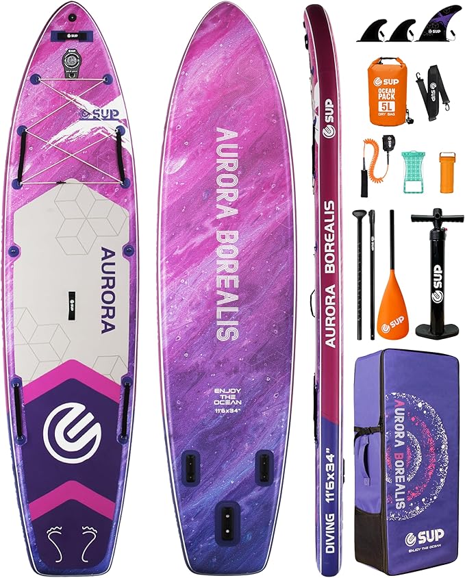 ESUP 11’6 ×34" Extra Wide Paddle Board Inflatable with Premium Sup Board Accessories, Extra Stable Stand Up Paddleboards f...
