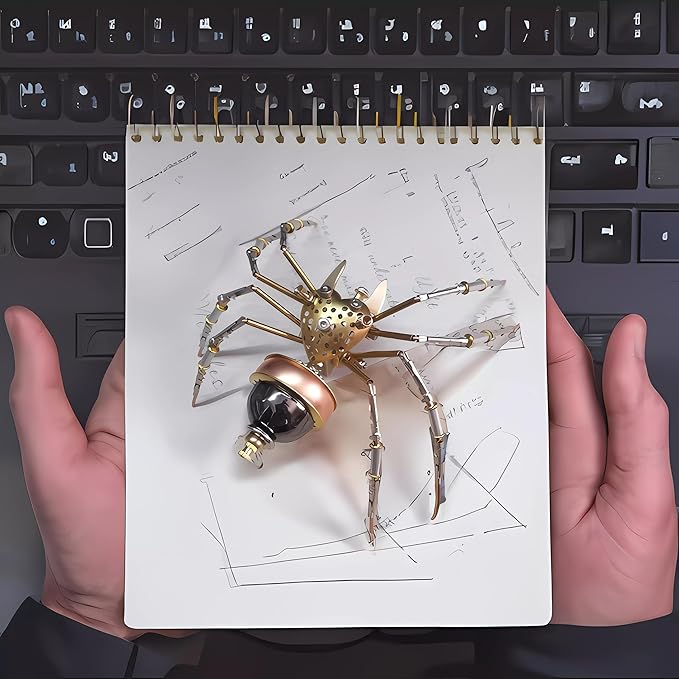 Mechanical Metal DIY 3D Insect Spider Model Brass Puzzle Assembly DIY for Family and Friends(Jumping Spider)