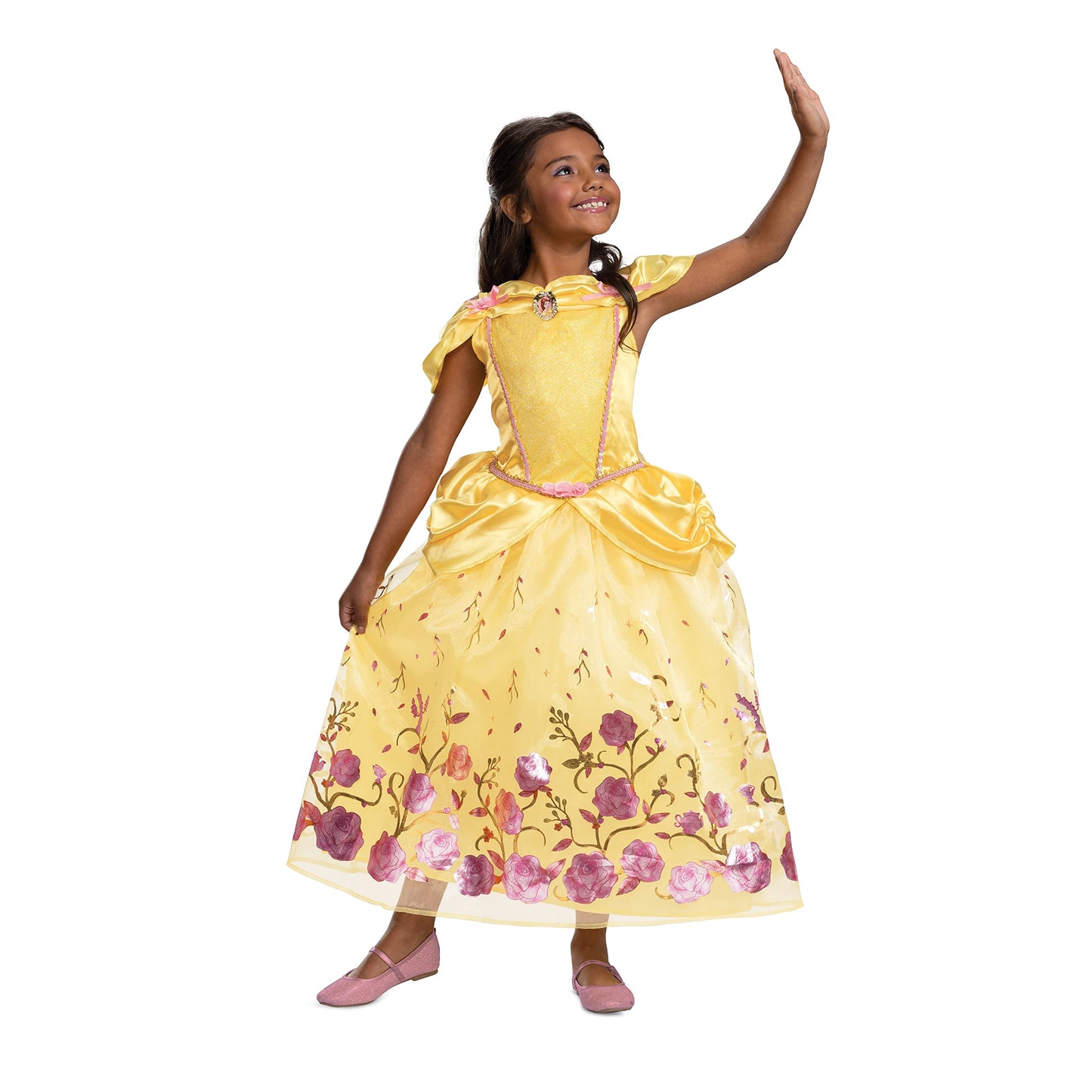 Princess Belle Costume for Girls, Official Disney Princess Costume Outfit, Kids Size (4-6x)