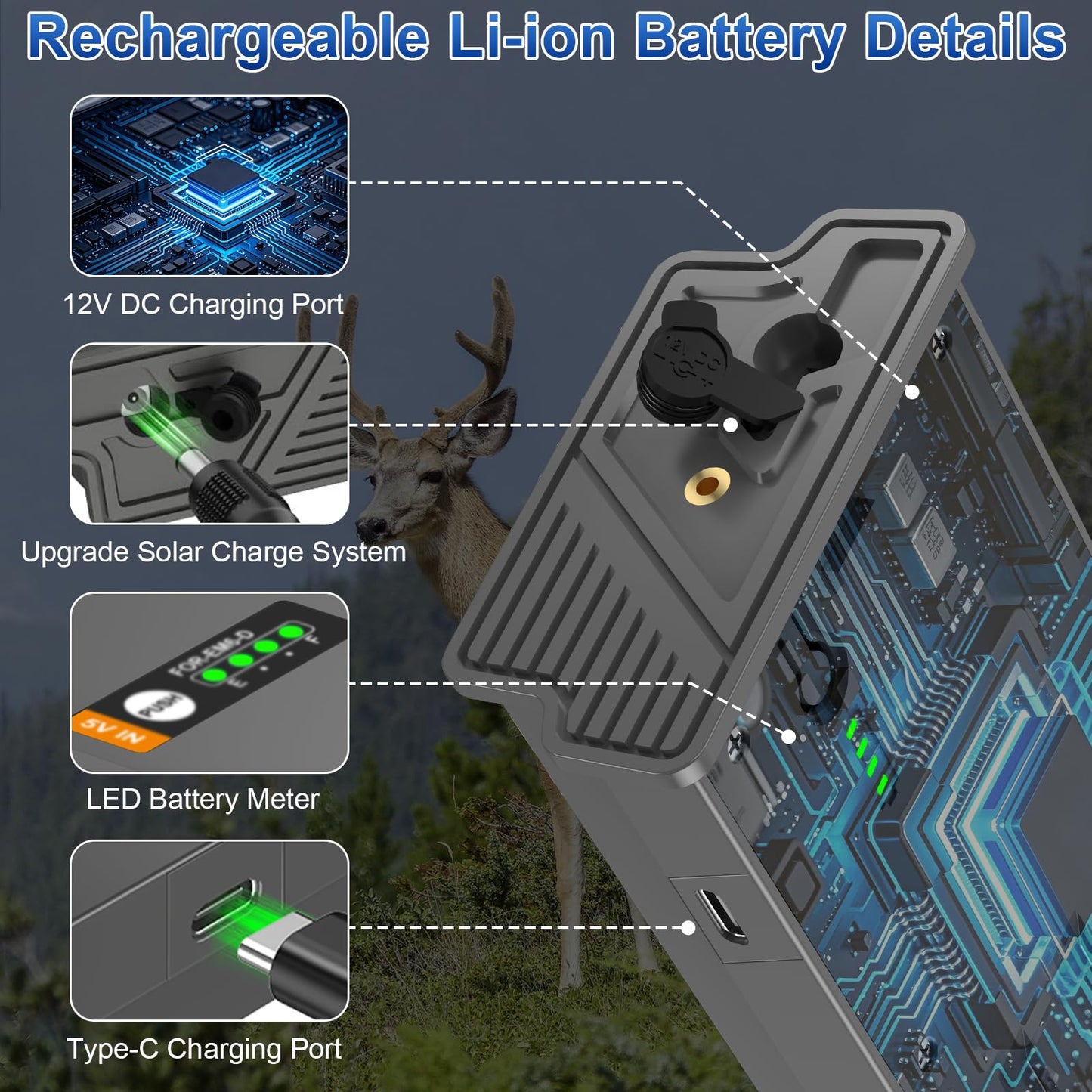 Artman 4 Pack New Reveal Lipo Lithium Battery Pack Upgraded Solar Charge Compatible with Reveal Cellular Trail Camera Ultra, Pro 3.0, X, X Pro, X Gen 2.0, X Gen 3.0, XB, SK (6500mAh)