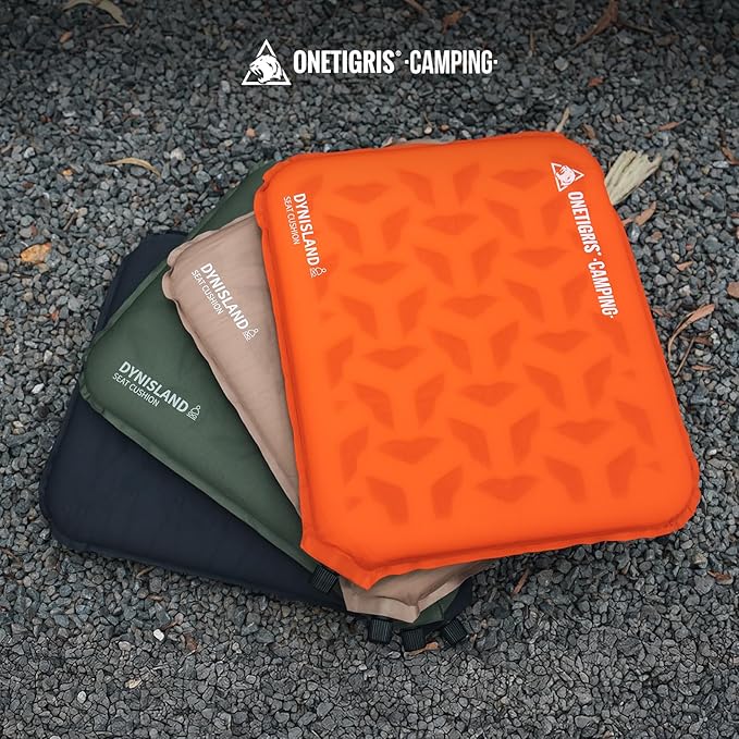 ONETIGRIS Inflatable Seat Cushion - Lightweight & Waterproof Inflatable Camping Seat Cushion Travel Cushion Stadium Seat Office Chair Car Pad
