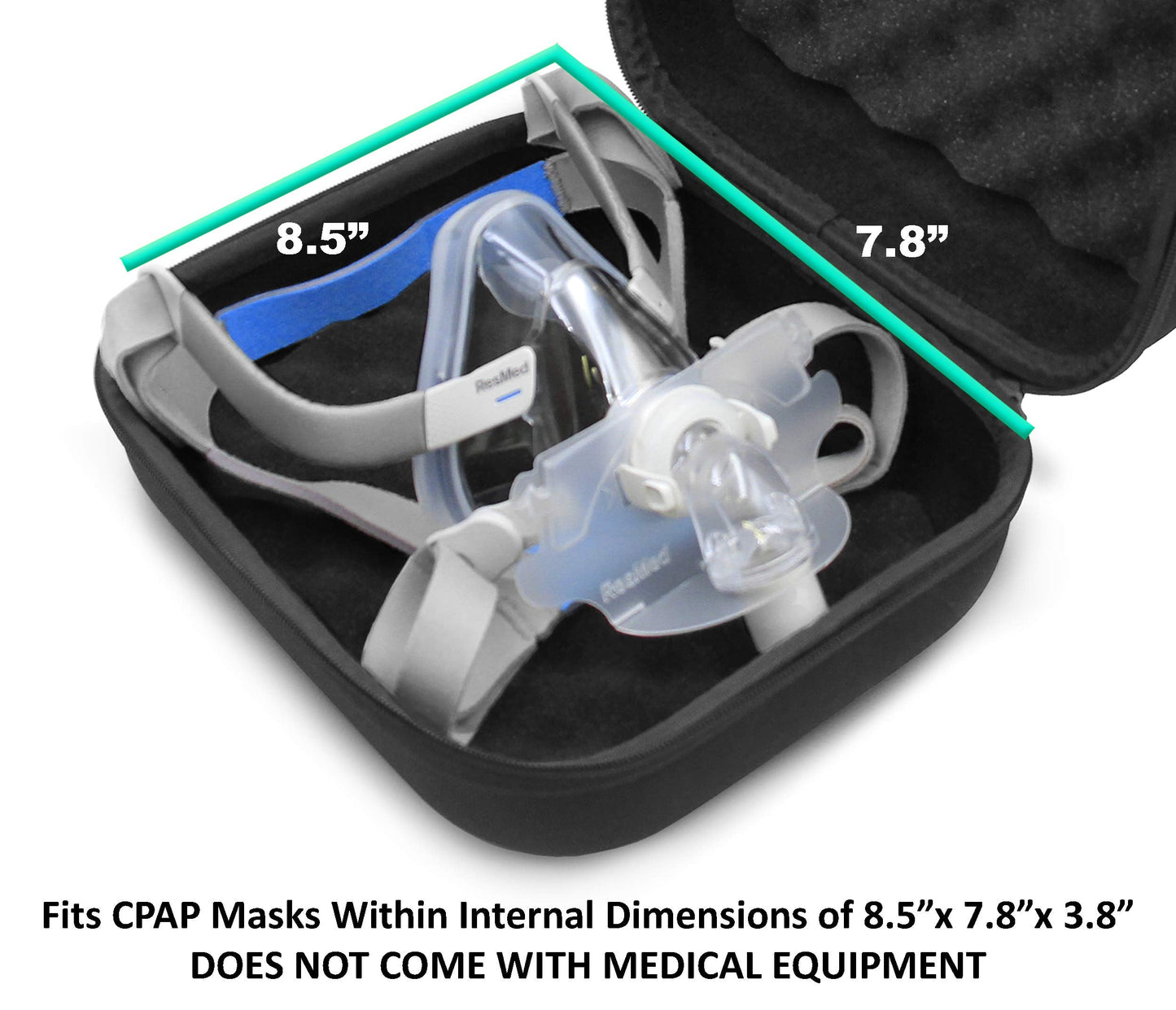 CASEMATIX CPAP Face Mask Storage Case Compatible with ResMed Airtouch F20, Airfit Full Face and More Sleep Apnea Accessories, Blocks Dirt and Dust - CASE ONLY