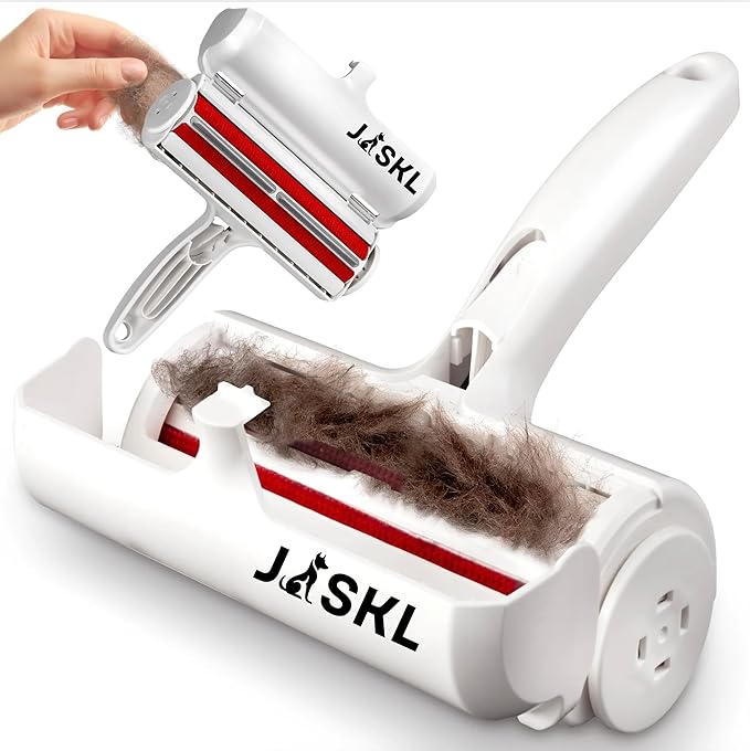 Reusable Pet Hair Remover Roller for Furniture, Couch, Carpet, Bedding & Car – Dog & Cat Fur Remover Tool – Lint Roller Alternative with Self-Cleaning Compartment – Eco-Friendly & No Adhesive Needed