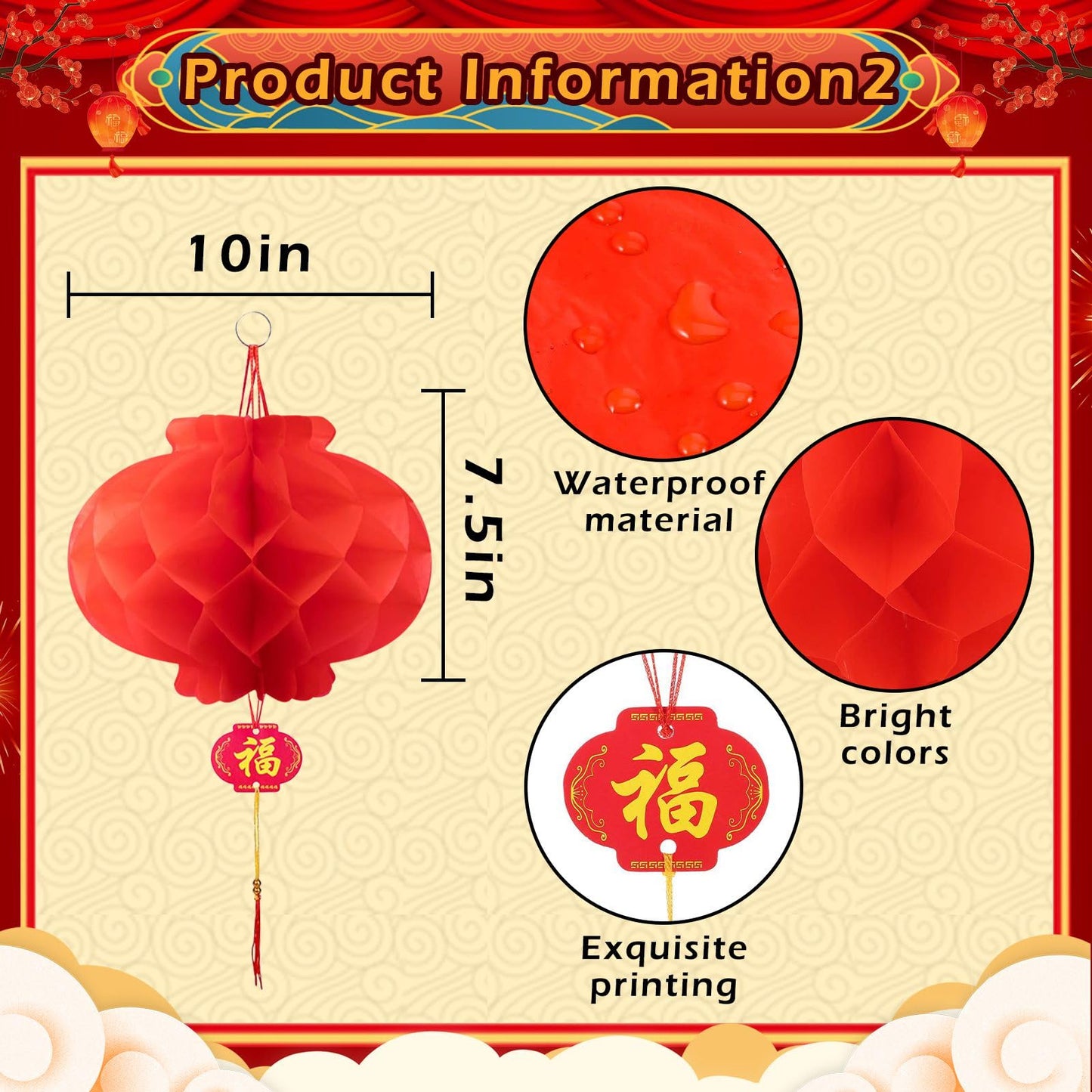 23Pcs Chinese New Year Decorations 2026 with 2 3D Chinese Dragon Decoration and 1 Red Ball and 20 Red Plastic Lanterns for Spring Festival Party Lunar New Year Decorations 2026