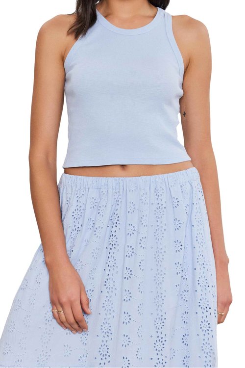 VELVET BY GRAHAM & SPENCER Women's Harla Cotton Slub Tank Top, Island