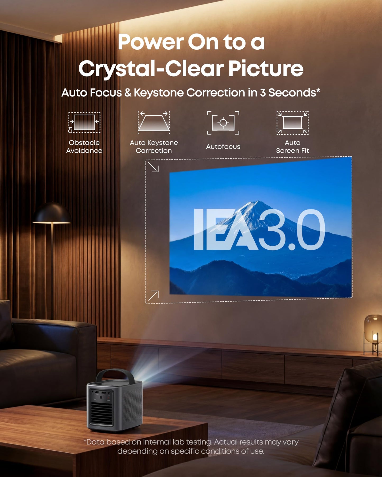 NEBULA Mars 3 Air GTV Projector - Netflix Officially Licensed, 400 ANSI-Lumen Brightness, Native 1080P, Dolby Digital Sound,150-Inch Picture, Built-In Battery for 2.5 Hours of Playtime Anywhere.