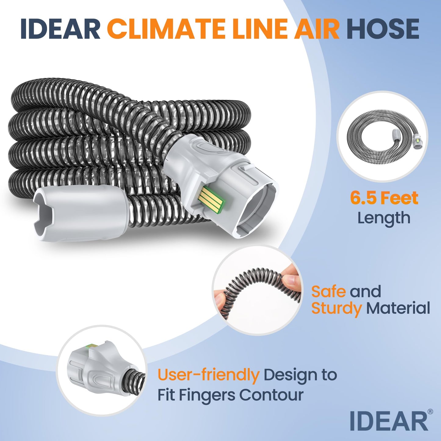 Climate Series 10 Tubing - IDEAR CPAP Hose Compatible with Airsense 10, Comes with Full-Length Zipper Fleece CPAP Hose Cover - Not for S11
