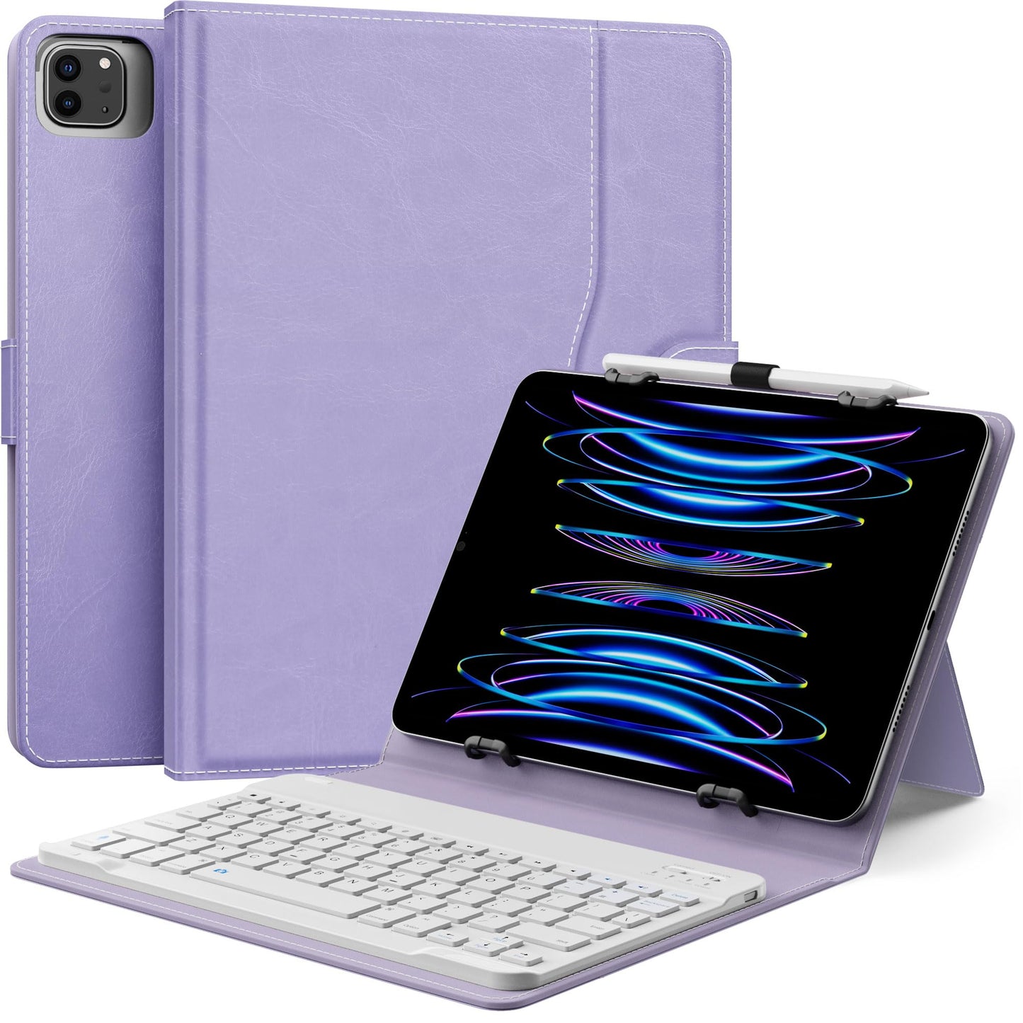 Moko Universal Tablet Case With Qwerty Keyboard For 9,9.7,10.1,10.2,10.4,10.5,10.9,11 Tablet, With Removable Wireless Bluetooth