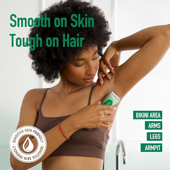 Bikini Trimmer for Women, Electric Shaver for Women | LED Light, IPX7 Waterproof, USB-C Rechargeable, Ceramic Blade | Electric Razors for Women, Pubic Hair Trimmer Women (Jade Glow)