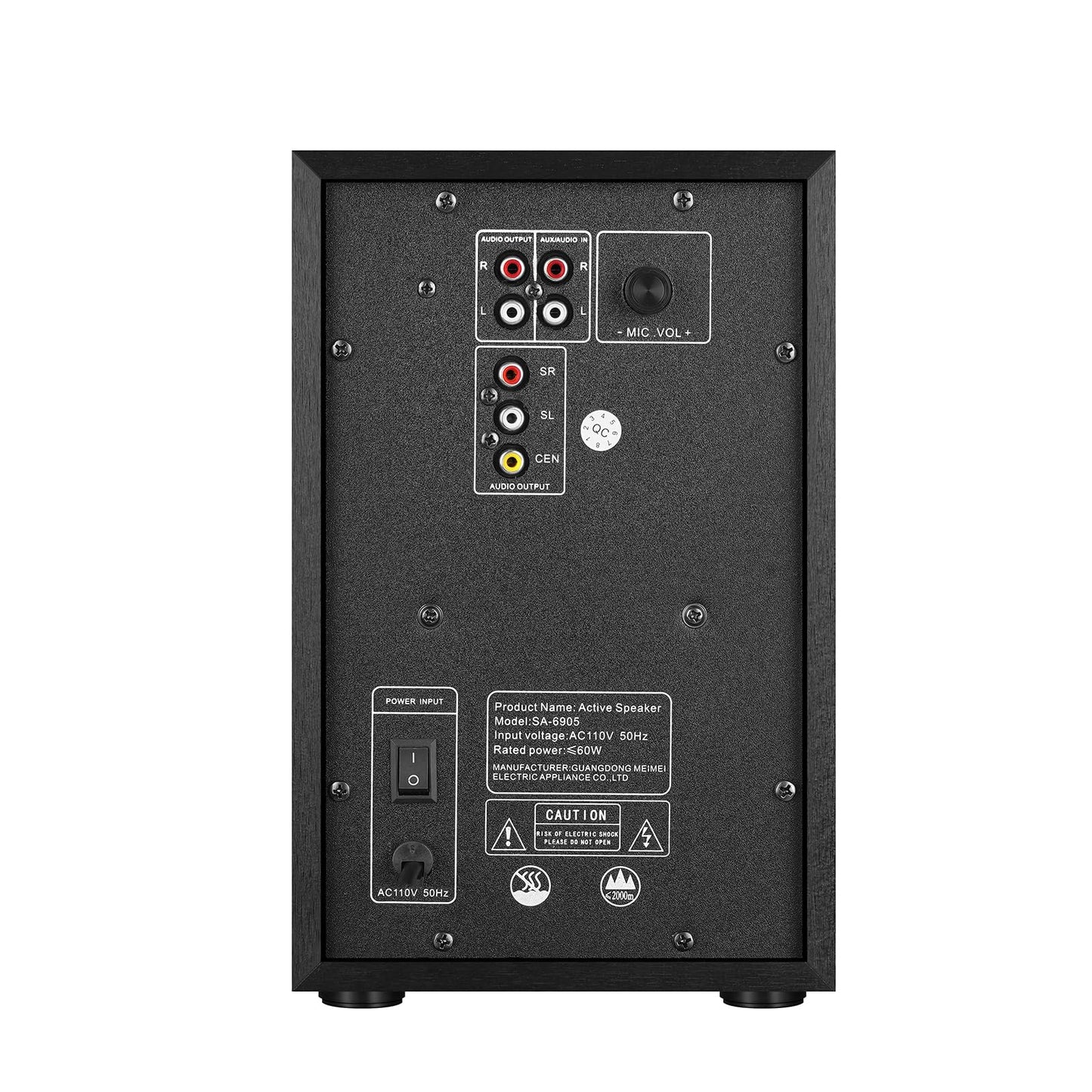 Elimavi 5.1 Surround Sound System with 5.5'' Subwoofer Stereo System for Home with 2.5'' Midrange Home Theater Speakers, Home Speaker System with 3.5-RCA/USB/Wireless/AUX Audio Inputs