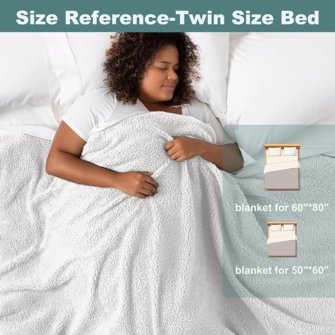 MAOOHON Grounding Blanket Queen, Earth Connected Bedding Throw, Grounding Sheet for Improved Sleep, Includes Silver Fiber 60x80 Inch, White