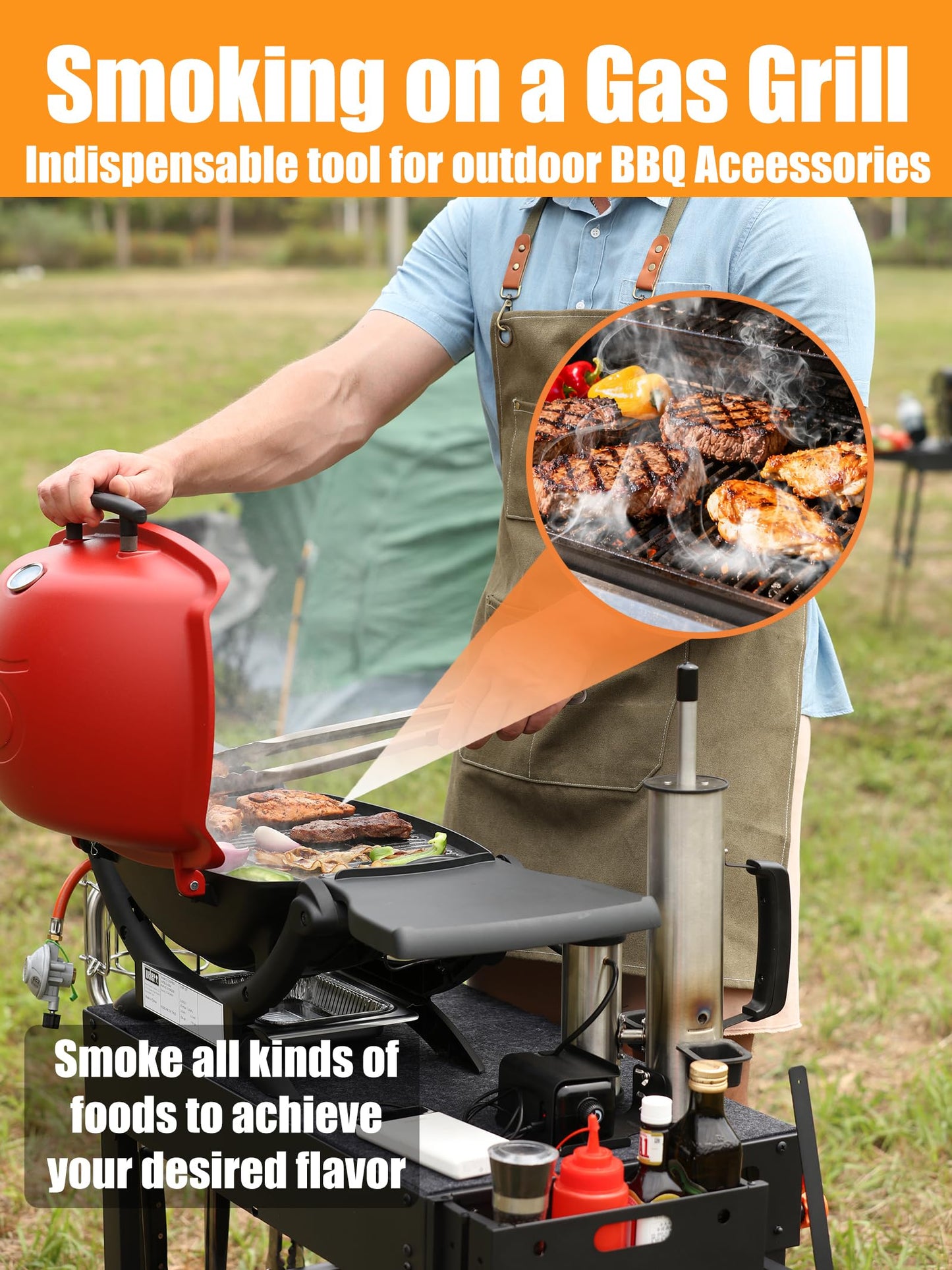 2026 Advanced Cold Smoke Generator, Tube for Pellet Smoker Upgrade, Smoker Attachment for Gas Grilling, Portable Cordless Electric, Hot or Cold Smoking: Fits Weber, Traeger, Pit Boss, East Oak ect...