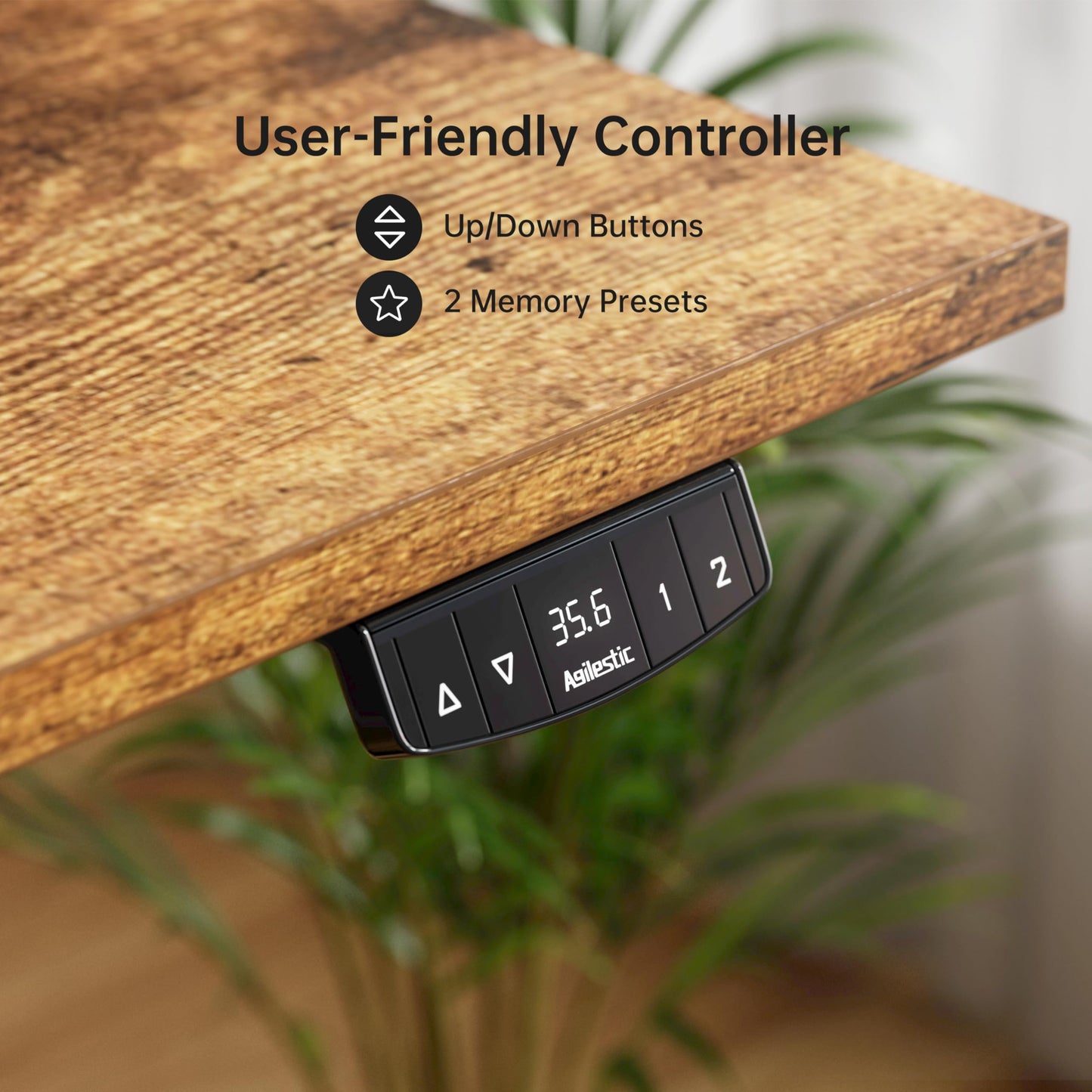 Agilestic Electric Standing Desk with Drawers, 55 x 24 Inches Height Adjustable Desk, Stand up Computer Table with Memory Preset, for Work Office Home, Dark Brown