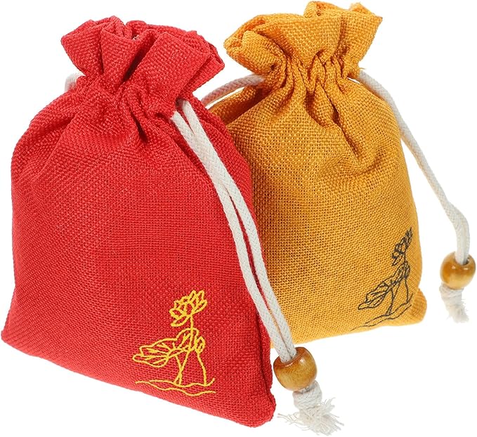 2Pcs Natural Dried Lavender Cotton Linen Sachets Air Freshener Bag for Closet Car with Floral Fragrance and Random Color and Scent 2pcs Random Color