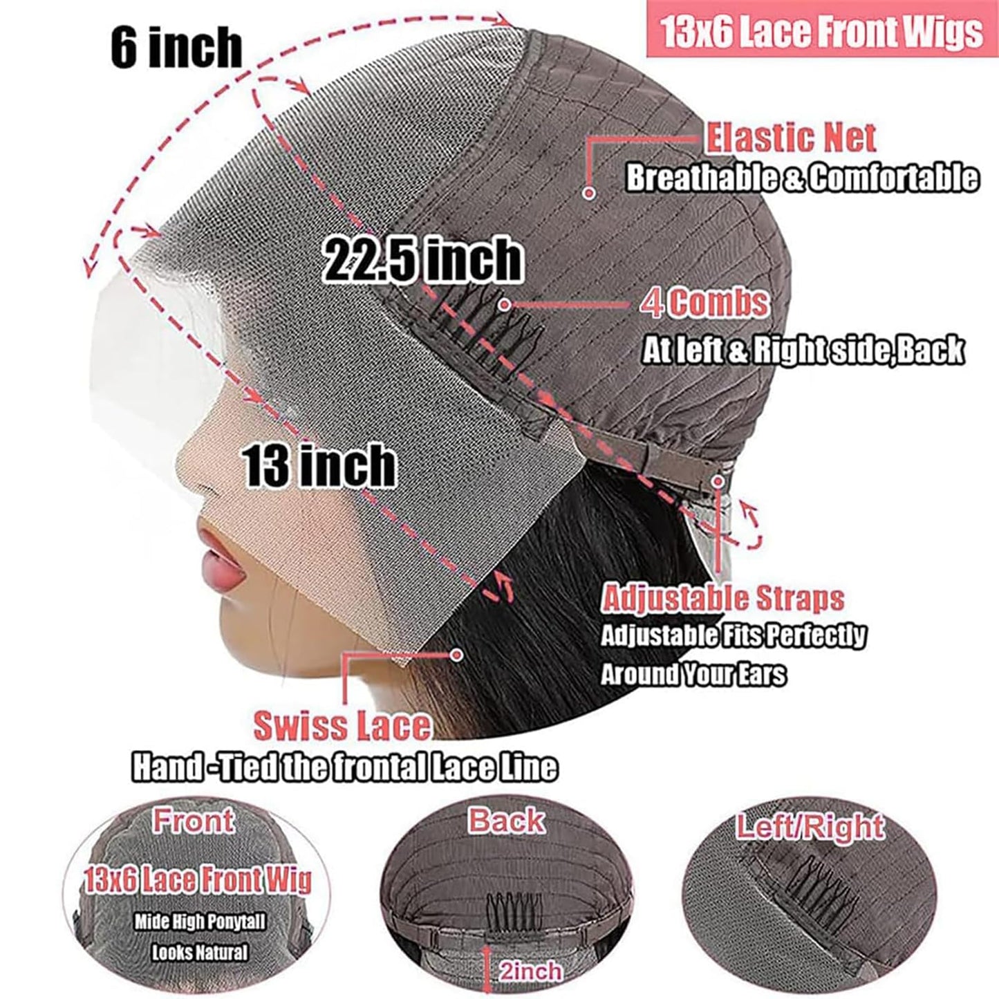 30 Inch 13x6 Deep Wave Lace Front Wigs Human Hair 200 Density HD Lace Front Wigs Human Hair Deep Curly 13x6 HD Lace Frontal Glue