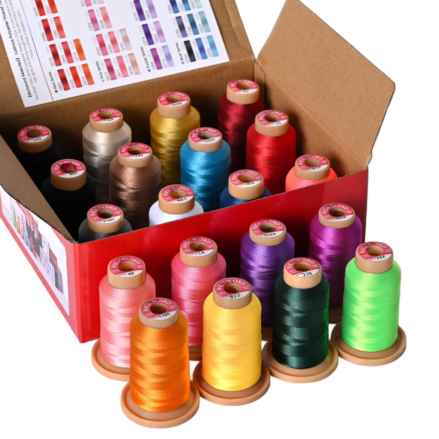 Poolin EOC03 Embroidery Machine Bundle with 9"x9" Tear Away Stabilizer (100 Sheets), 144pcs A Style Prewound Bobbins & 20-Color Thread Set – Beginner Embroidery Starter Kit for Home DIY Projects