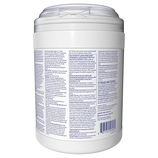 Diversey Oxivir Tb 101105152 Ready-to-Use Disinfectant Cleaning Wipes, Accelerated Hydrogen Peroxide, Standard 6x7-Inch Sheets, 160-Wipes, 1-Canister (Pack of 4)