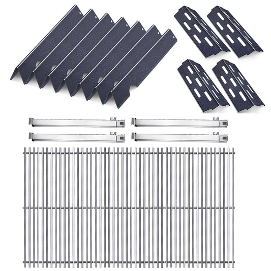 Cozilar Grill Burners Gas Parts for Weber Genesis 2 E-410, S-410, Genesis II Grill 400 Series LX E-440, S-440, Stainless Grill Grates 66089, 66097, 66041, 66033, 66796, Porcelain Steel Flavorizer Bars